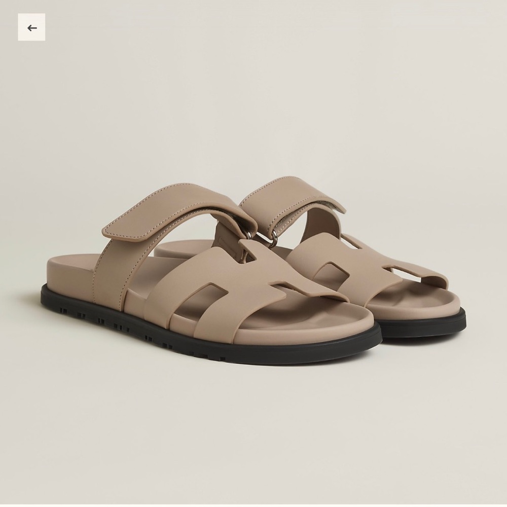 Hermes Chypre Sandals Beige Mastic model 2023